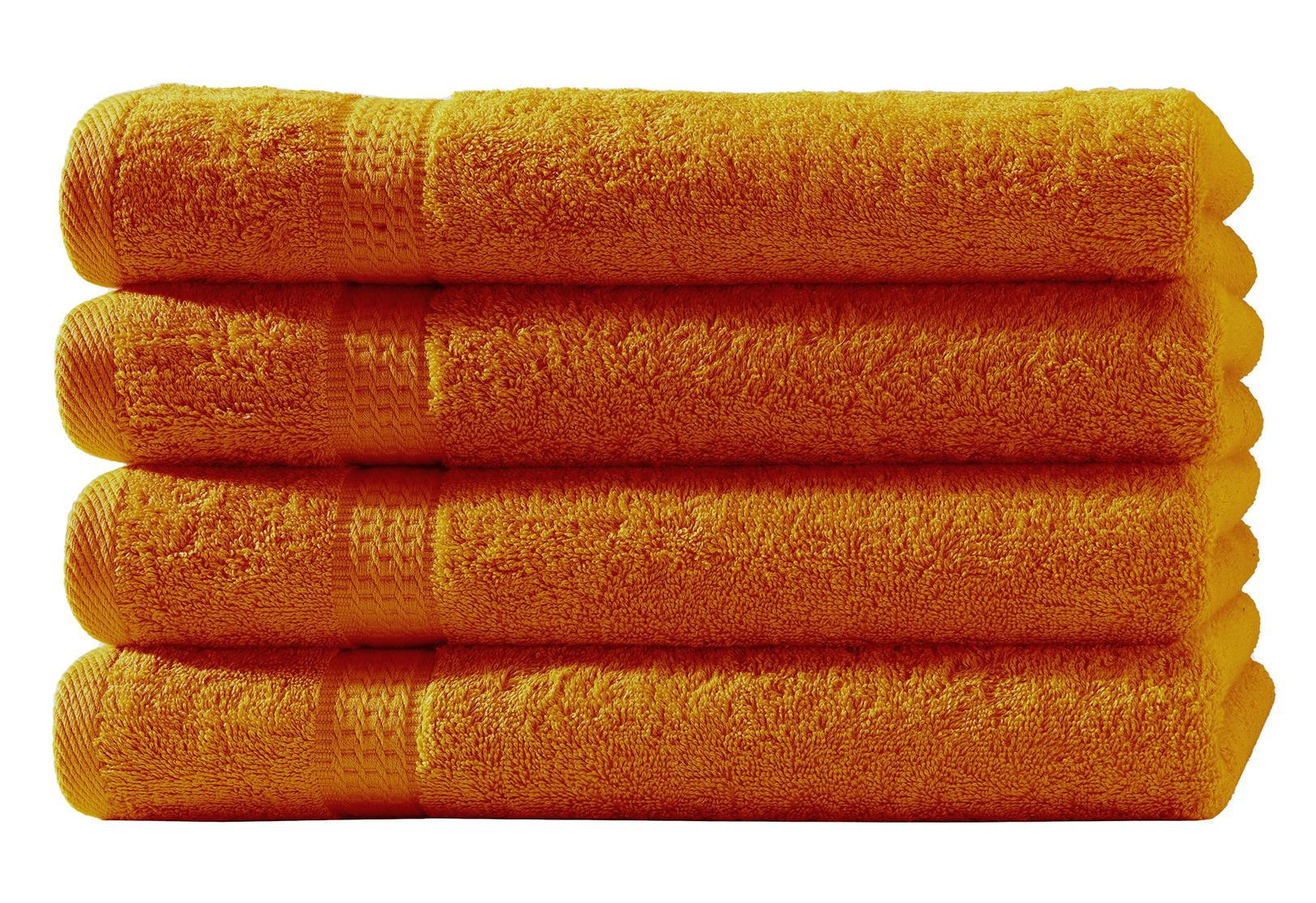 HANDTUCH 50x100 cm Frottier Handtücher im 4er Set aus 100% Baumwolle, Orange 500g/m2 - Orange, Textil (50/100cm) - Carpe Sonno