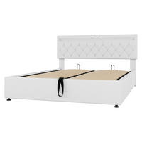 POLSTERBETT 160x200 cm LED USB Stauraum weiß - Weiß, Textil (160/200cm) - LEBENLANG