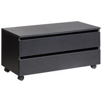 DULAP DE BAIE cu rotile 80 cm negru Teresina - negru, compozit lemnos (80/38/39cm) - Beliani