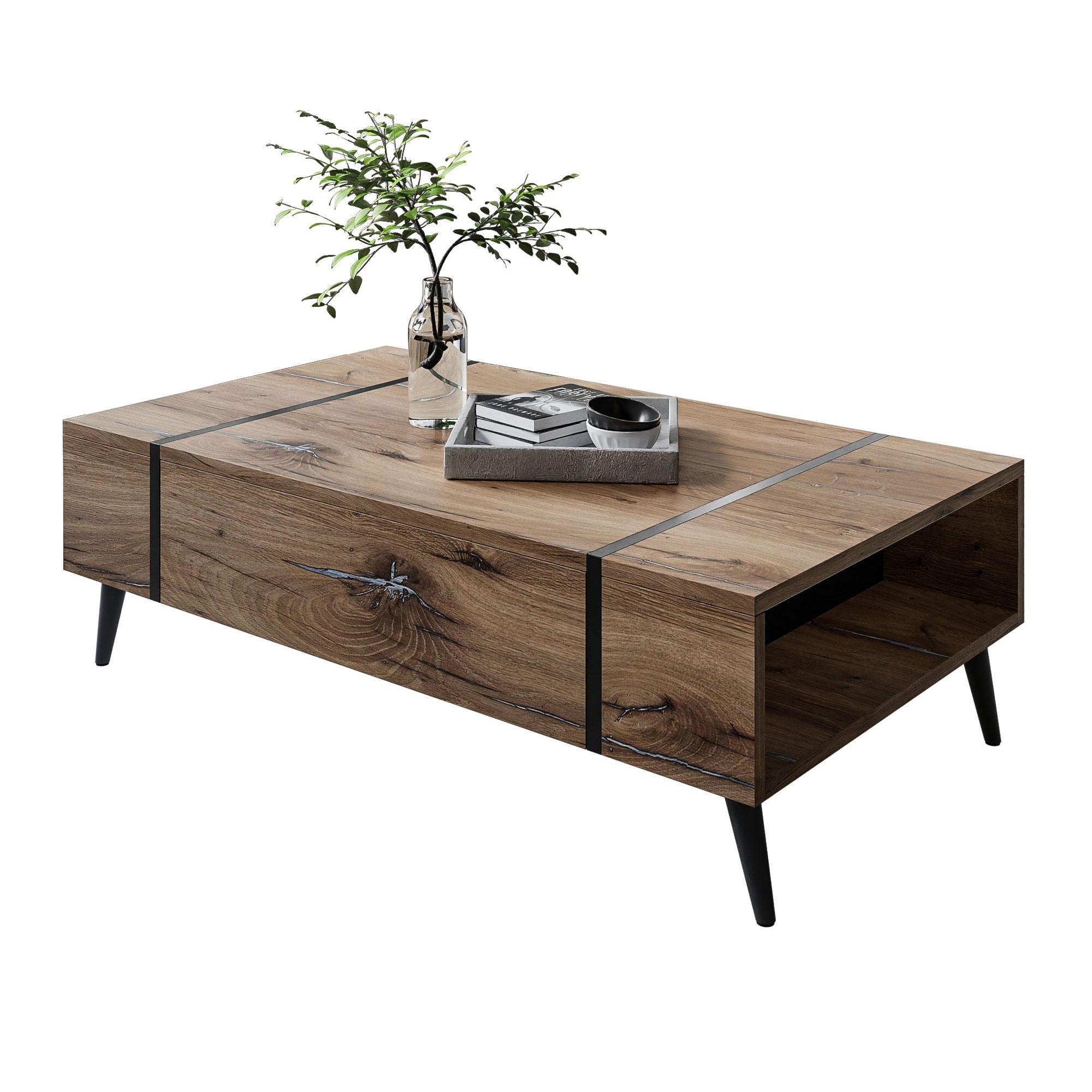Lookway Couchtisch Eiche 104x65x41.5 cm