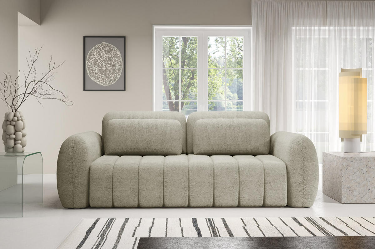 SCHLAFSOFA mit Bettkasten Premium Beige - Beige/Schwarz, Holz/Holzwerkstoff (266/95/110cm) - Furnisell