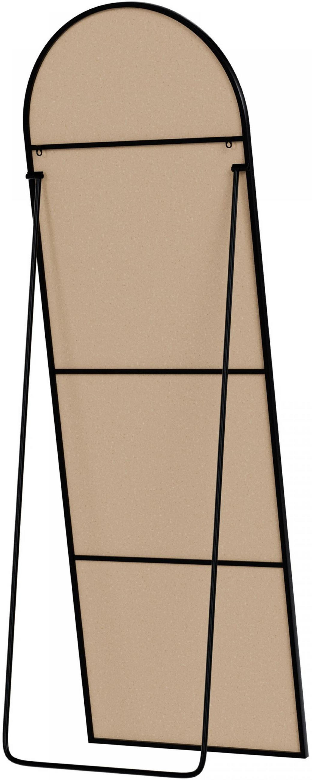 STANDSPIEGEL oval 50/3/150 cm Glas Schwarz-Matt - Schwarz, Glas (50/150/3cm) - CLP