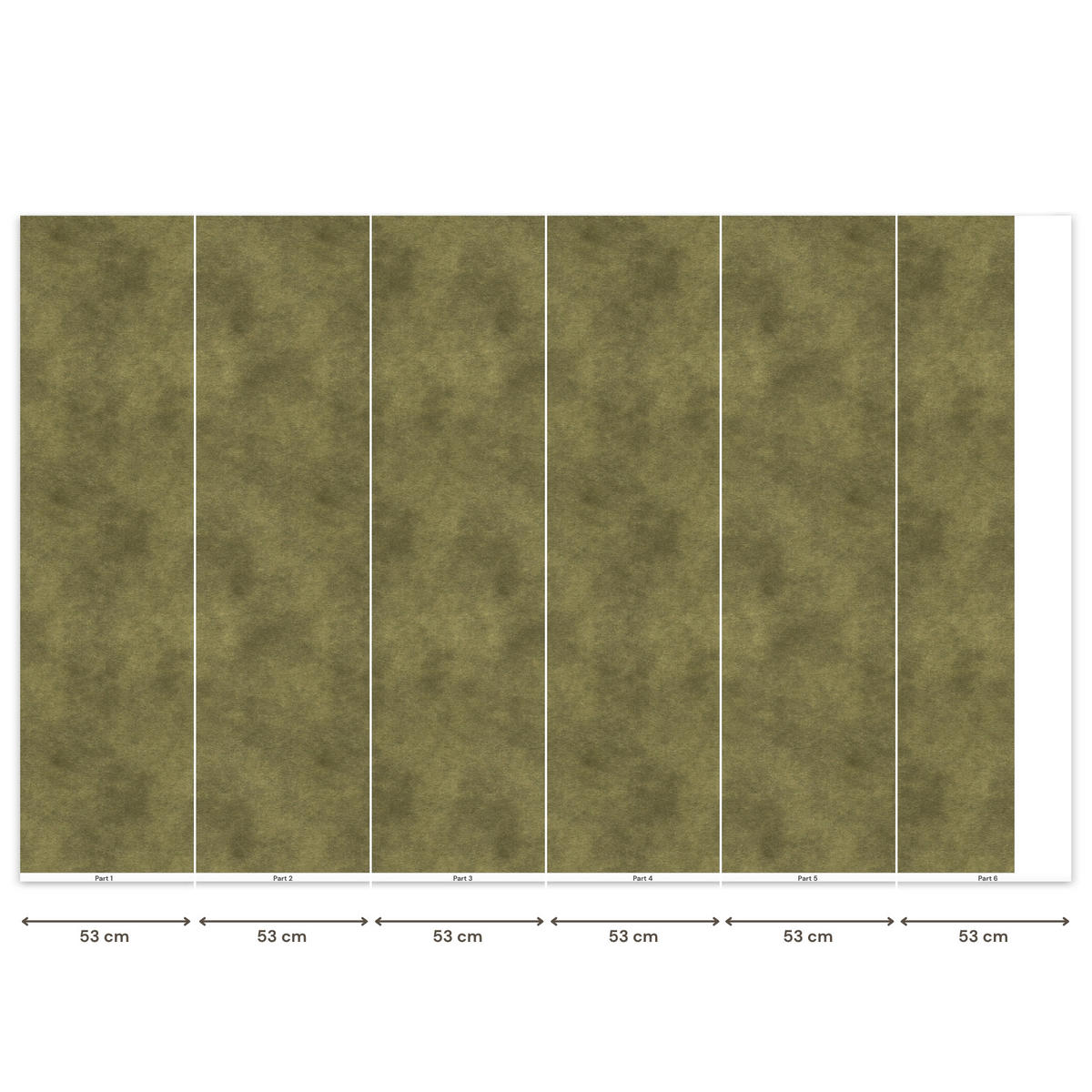 TAPETE - Textur - Abstrakt - Grün - 350x220 cm - Olivgrün, Papier (350/220cm) - OnlyWow