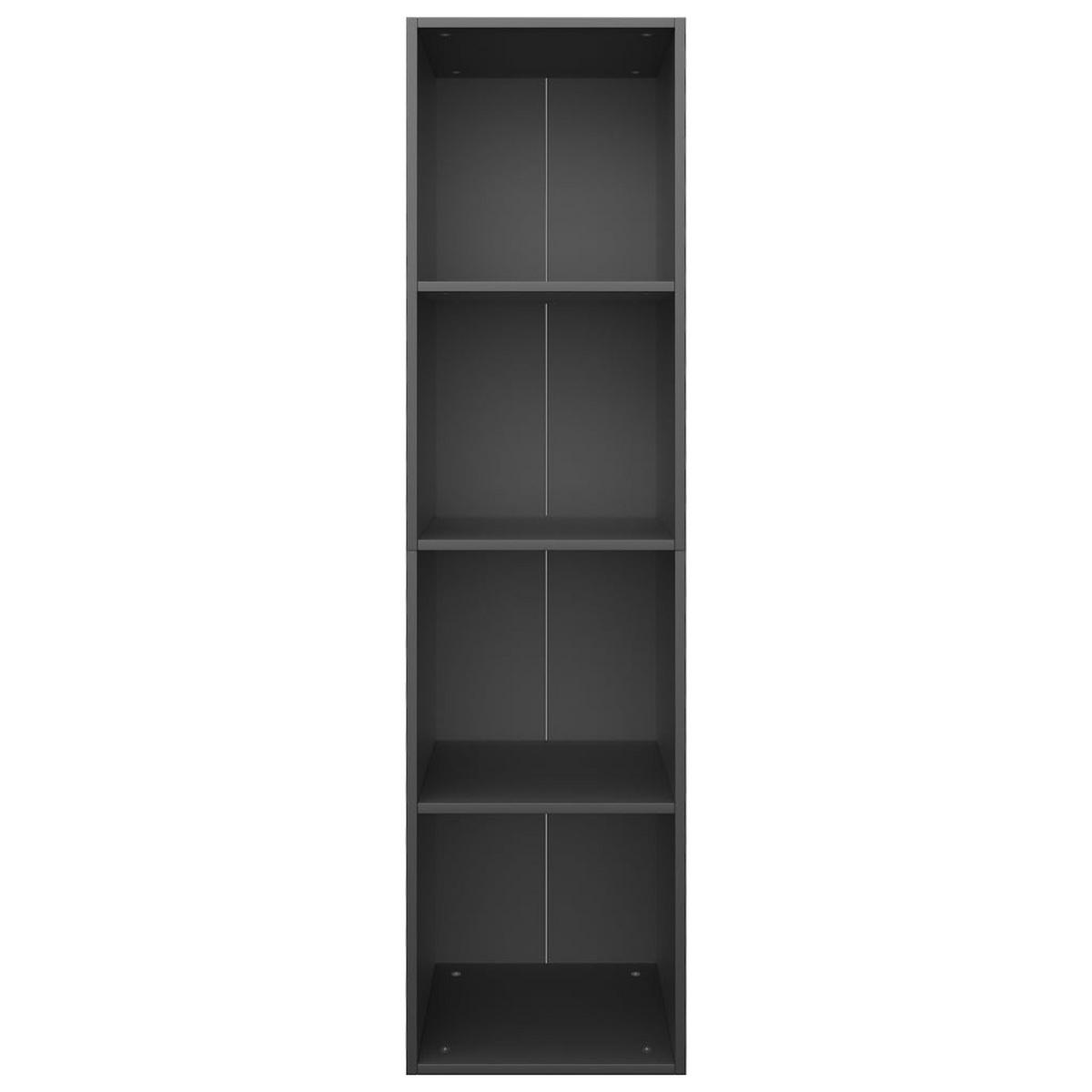 BÜCHERREGAL mit 4 Fächern 36/30/143 cm aus Holzwerkstoff Schwarz - Schwarz, Holz (36/143/30cm) - vidaXL