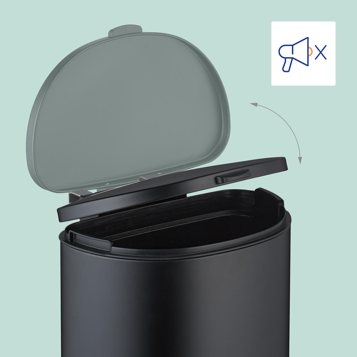 KÜCHENMÜLLEIMER - Schwarz, Kunststoff/Metall (28/32/25cm) - Relaxdays