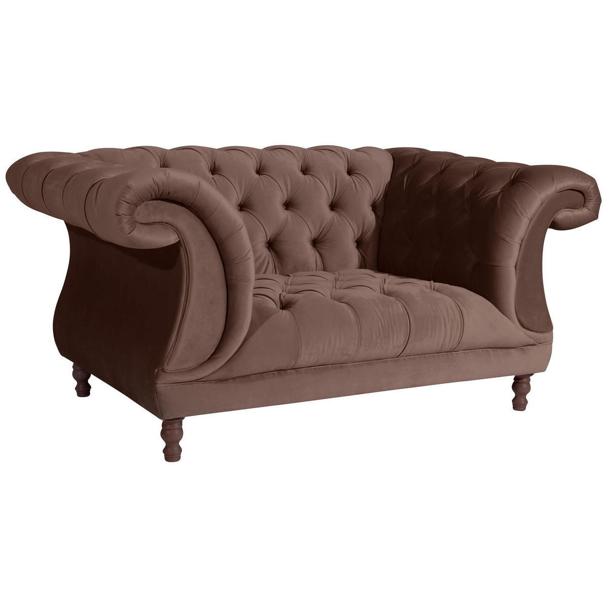 CHESTERFIELD Sessel Kaylin Samtvelours braun - Braun, Kunststoff (100/80/167cm) - 58aufmkessel