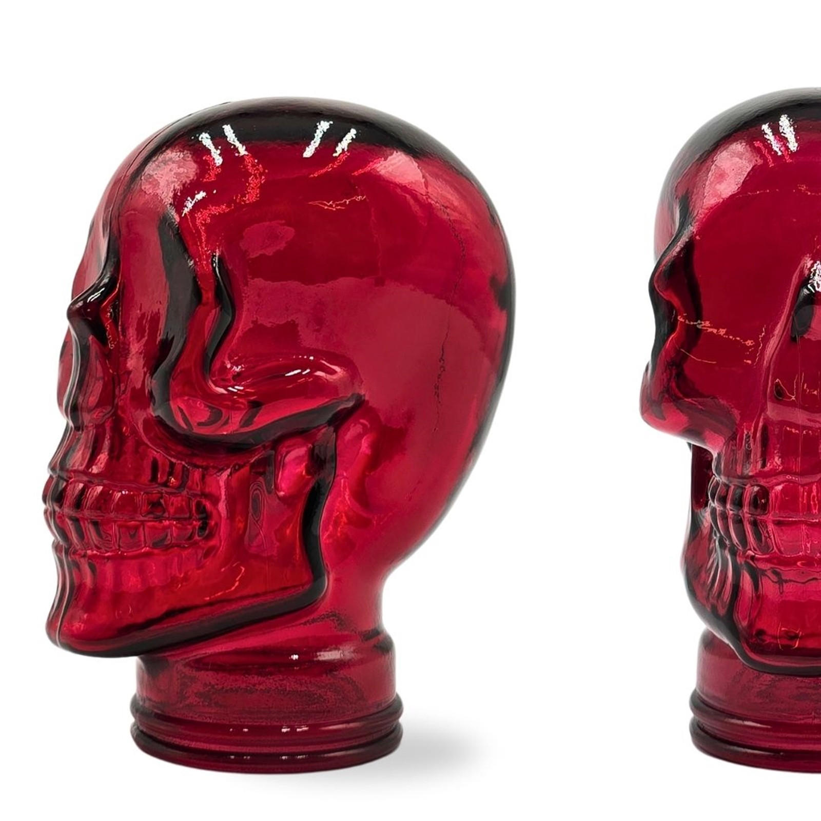 KOPFHÖRERSTÄNDER TOTENKOPF Glas T12 rot - Rot, Glas (19/26/19cm) - DESIGN DELIGHTS
