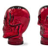 KOPFHÖRERSTÄNDER TOTENKOPF Glas T12 rot - Rot, Glas (19/26/19cm) - DESIGN DELIGHTS