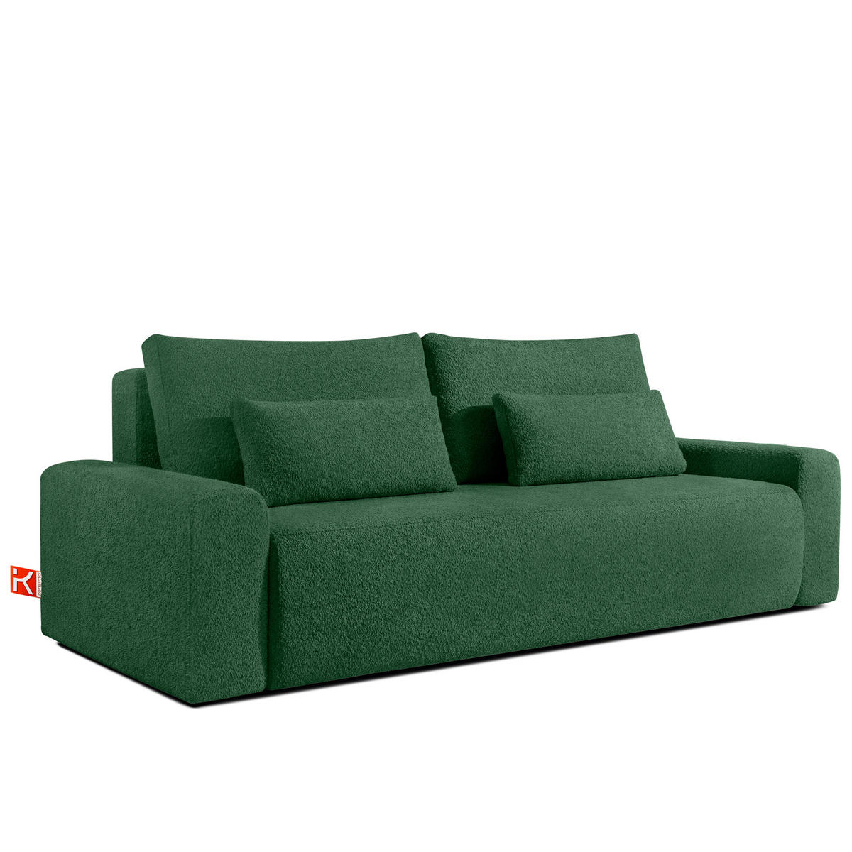 3-SITZER SCHLAFSOFA MOLLIS, Bouclé, Dunkelgrün - Dunkelgrün, Holz/Holzwerkstoff (250/93/108cm) - KONSIMO®