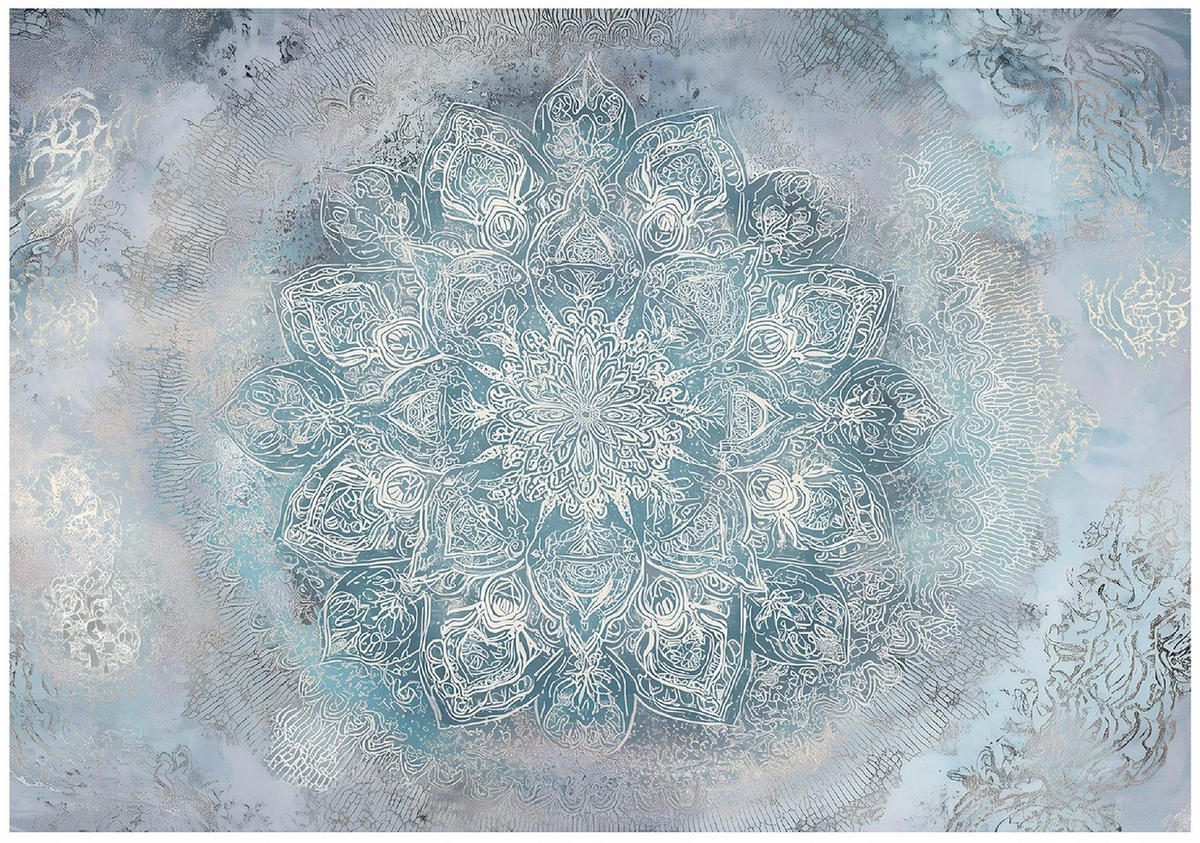 FOTOTAPETE Mandala Beton Blau 400x280 cm - Multicolor, Papier (400/280cm) - Wallarena