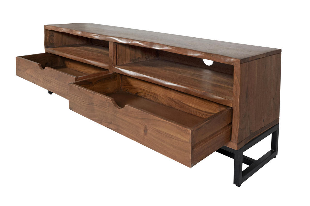 LOWBOARD SUKHOTHAI - Schwarz/Braun, Holz/Metall (160/50/40cm) - SAM