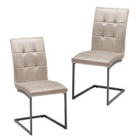 SCHWINGSTUHL-SET Mela Taupe Samtbezug - Taupe, Metall (44/95/60cm) - Bessagi Home