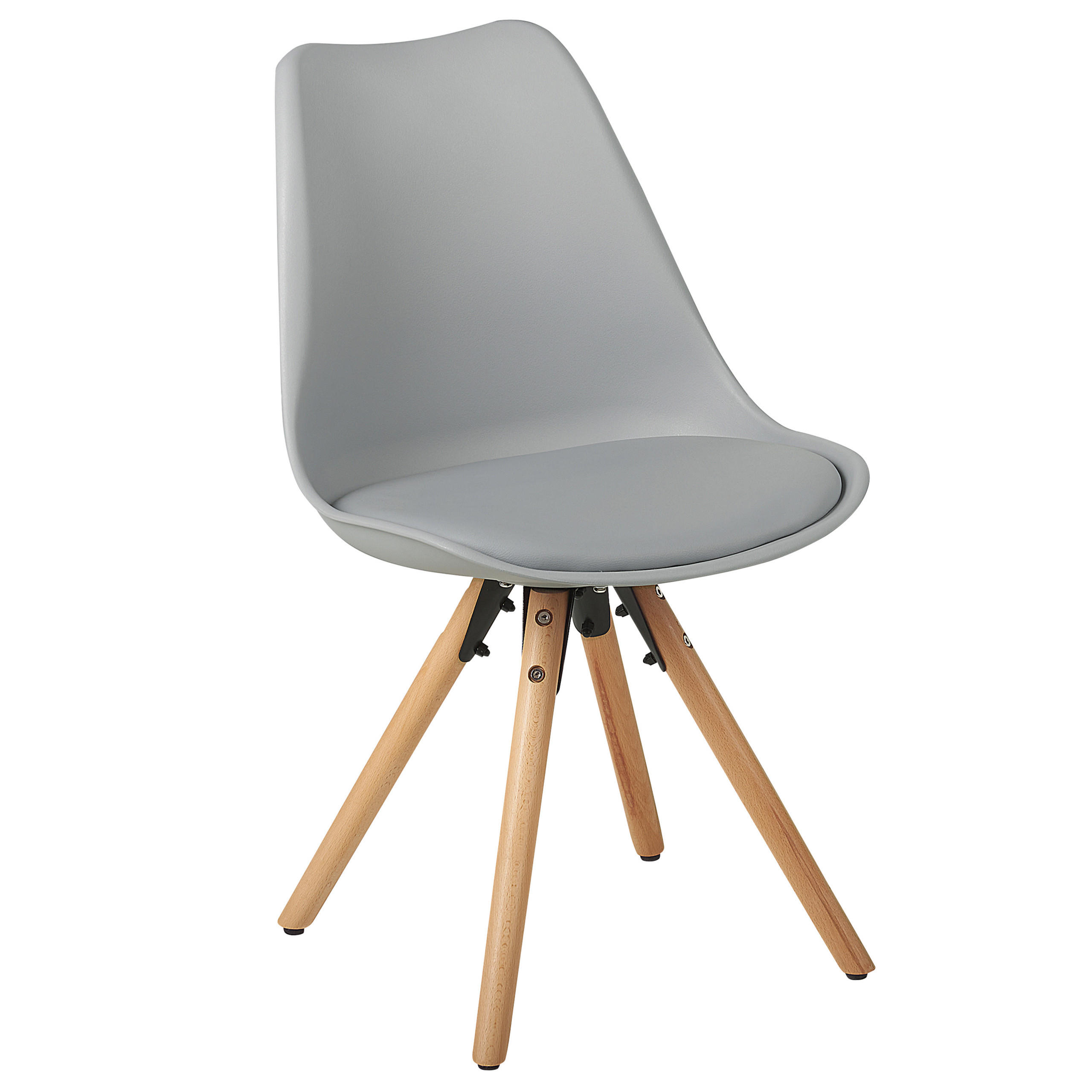 ESSZIMMERSTUHL 2er-Set Kunststoff Grau Dakota - Grau, Holz/Kunststoff (47/84/43cm) - Beliani