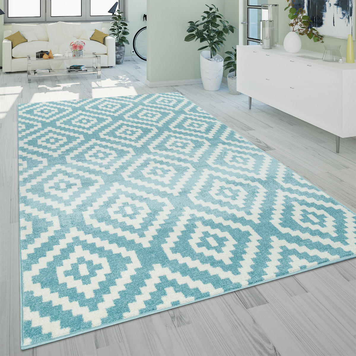 KURZFLORTEPPICH 70/250 cm Stella 400 - Blau, Textil (70/250cm) - Paco Home