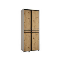 SCHWEBETÜRENSCHRANK 235,2/100/45 2-türig - Schwarz/Eiche Artisan, Holz/Metall (100/235/45cm) - Abiks Möbel
