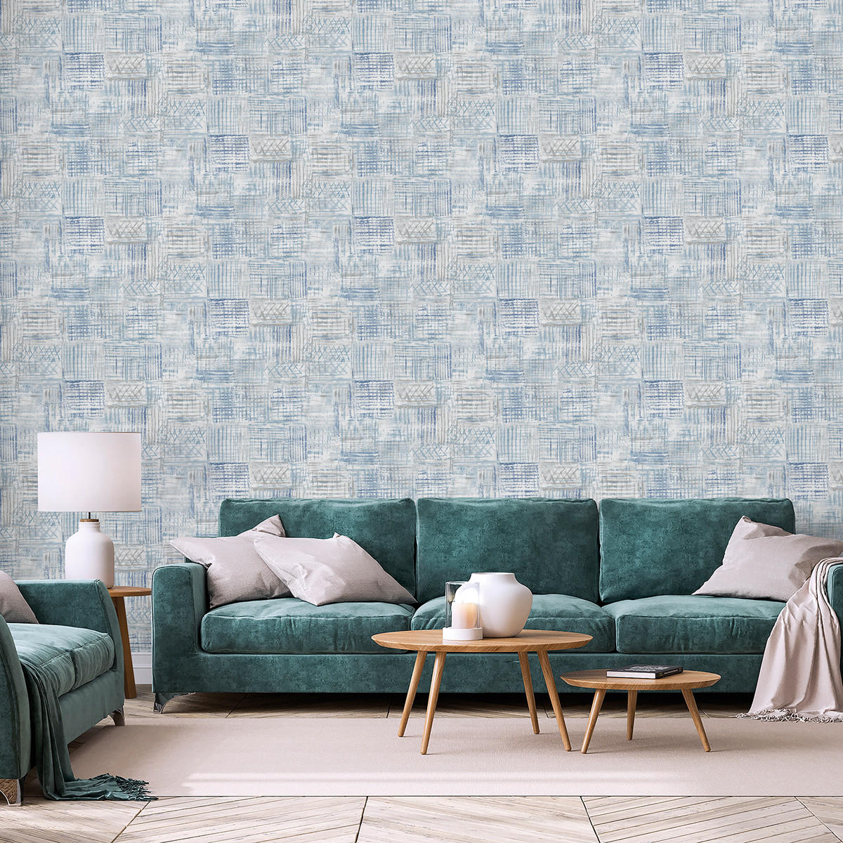 TAPETE grafisches Motiv 53 cm x 10,05 m - Blau, Papier (53/1000cm) - Sanders & Sanders