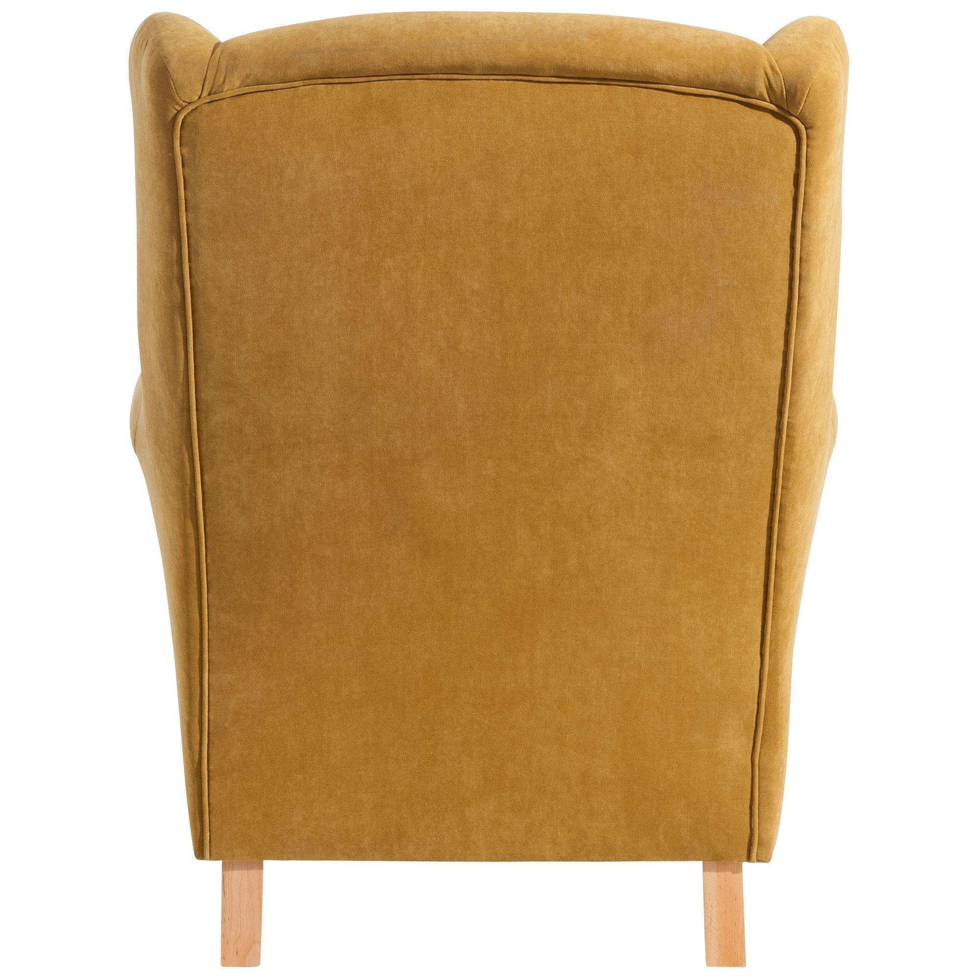 58aufmkessel Ohrensessel Messing, Buche 86x103x77 cm