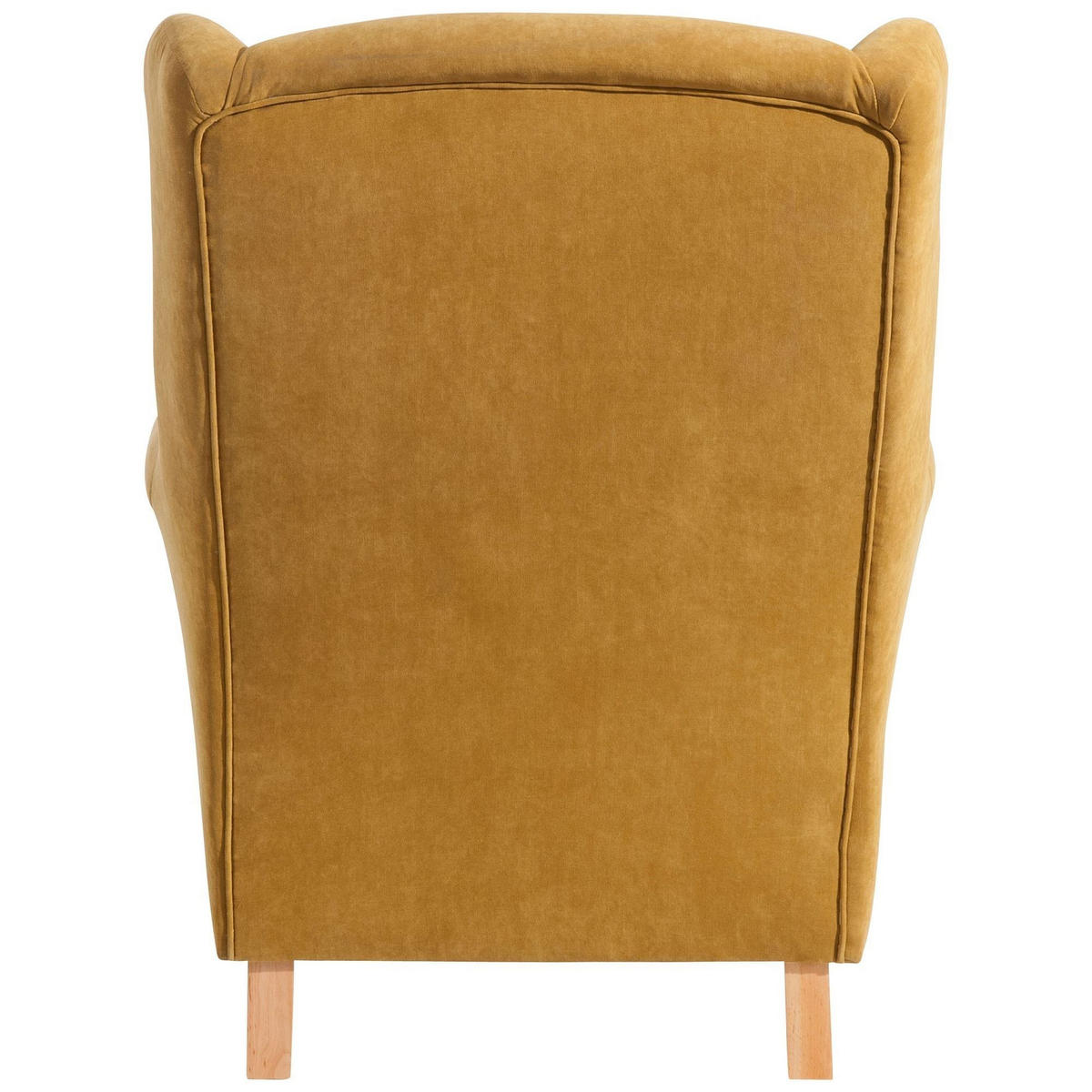 OHRENSESSEL Karlen Bezug Veloursstoff Buche natur / mais - Messingfarben/Buchefarben, Kunststoff (86/103/77cm) - 58aufmkessel