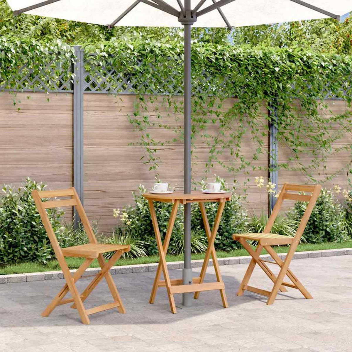GARTENTISCH Klappbar 60/75 Cm Massivholz Akazie - Braun, Holz (60/60/75cm) - vidaXL