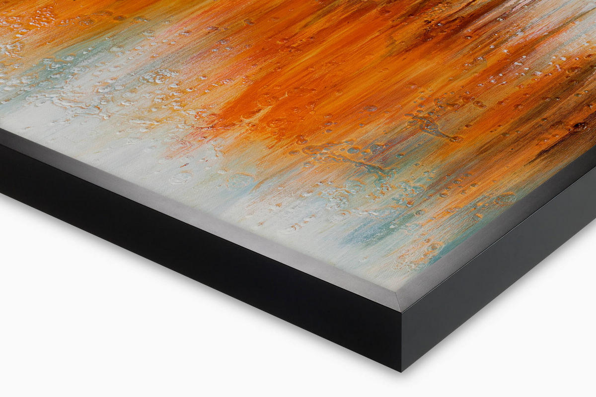 ACRYLBILD HANDGEMALT 120/60 cm - Orange/Grün, Holz/Textil (120/60cm) - KUNSTLOFT