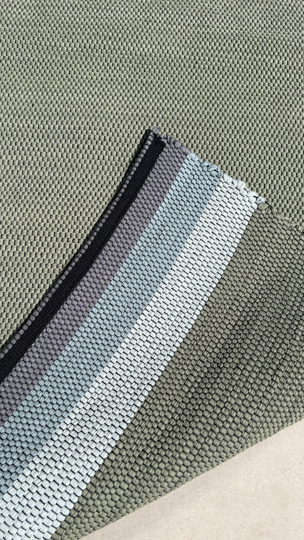 TEPPICH aus recycelter Baumwolle handgewebt grün - Grün, Naturmaterialien (140/200cm) - AFK Living