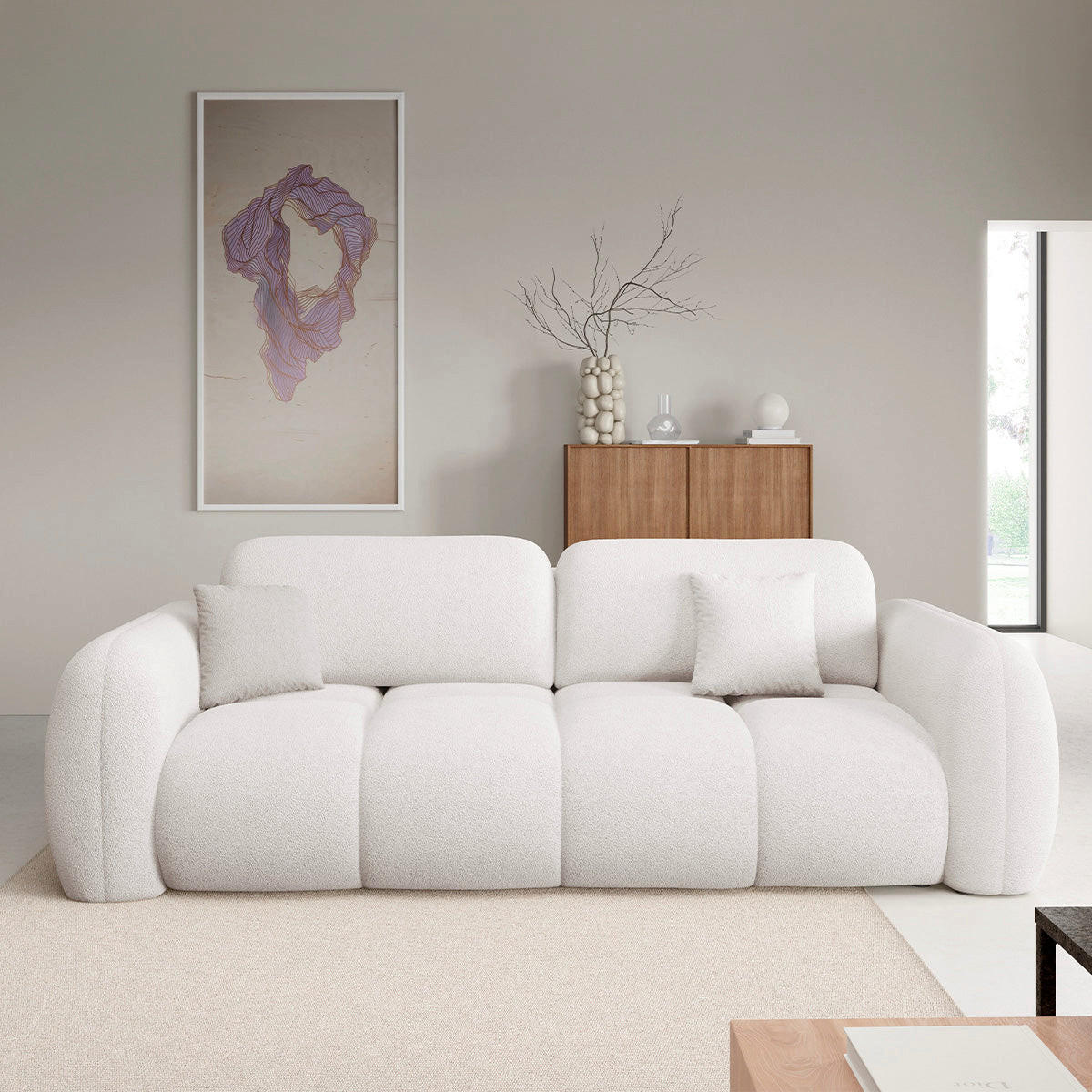 SOFA Livio 3 Sitzplätze Weiß - Weiß, Holz (270/95/121cm) - Petits-meubles