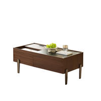 KONFERENČNÍ stolek 105/50/41,5 cm hnědý a tmavě šedý z MDF a skla se zásuvkami - hnědá, kompozitní dřevo (105/50/41.5cm) - OKWISH