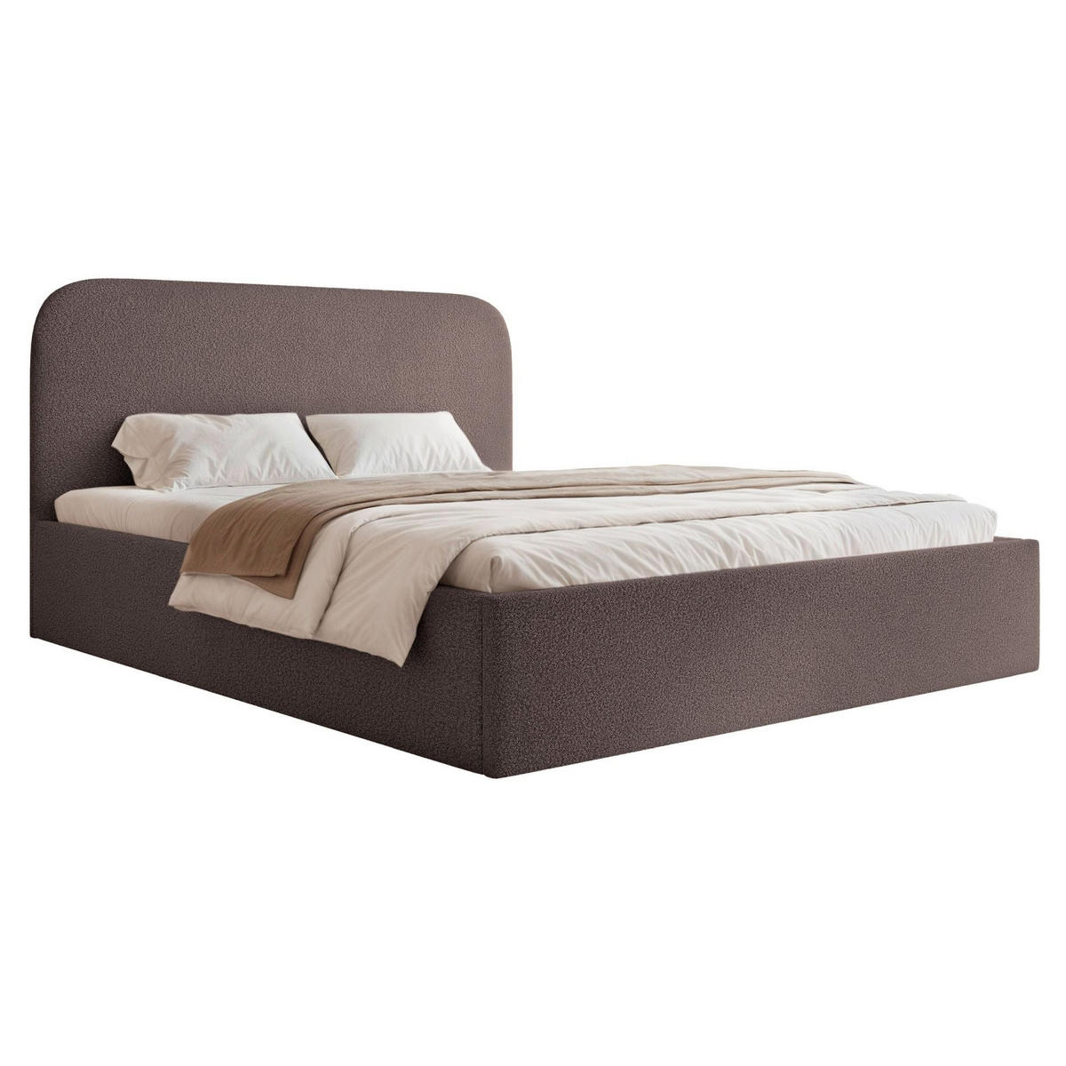 POLSTERBETT Sonvivo Braun Bouclé 140x200 cm - Braun, Kunststoff/Textil (140/200cm) - Selsey