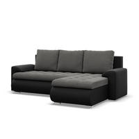 ECKSOFA RECHTS MIT SCHLAFFUNKTION FORESTA, Dunkelgrau + Schwarz - Dunkelgrau/Schwarz, Textil (230/159cm) - Mebligo