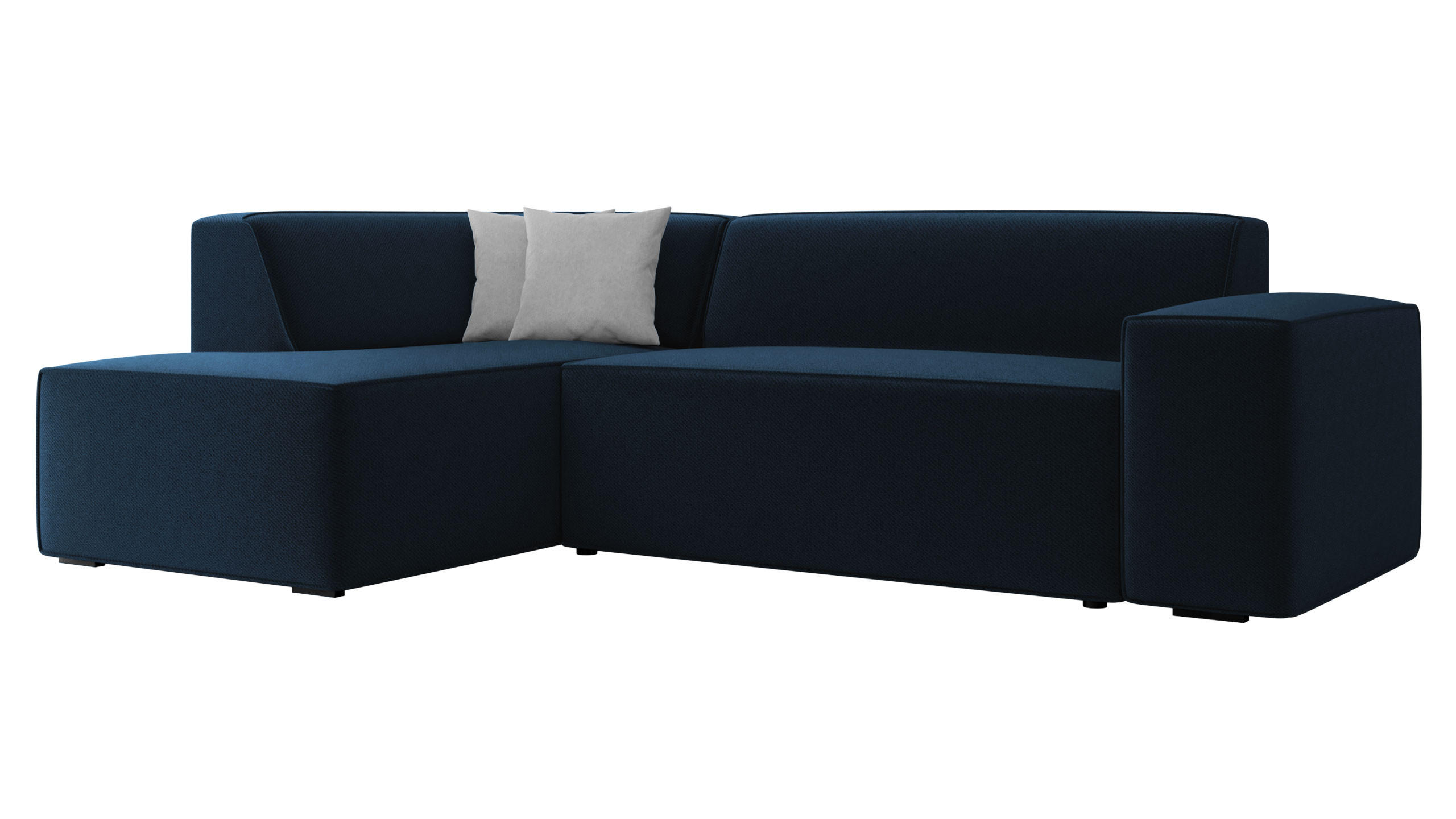 ECKSOFA Lordin, Seite: Links - Blau, Holz/Textil (267/205cm) - MIRJAN24