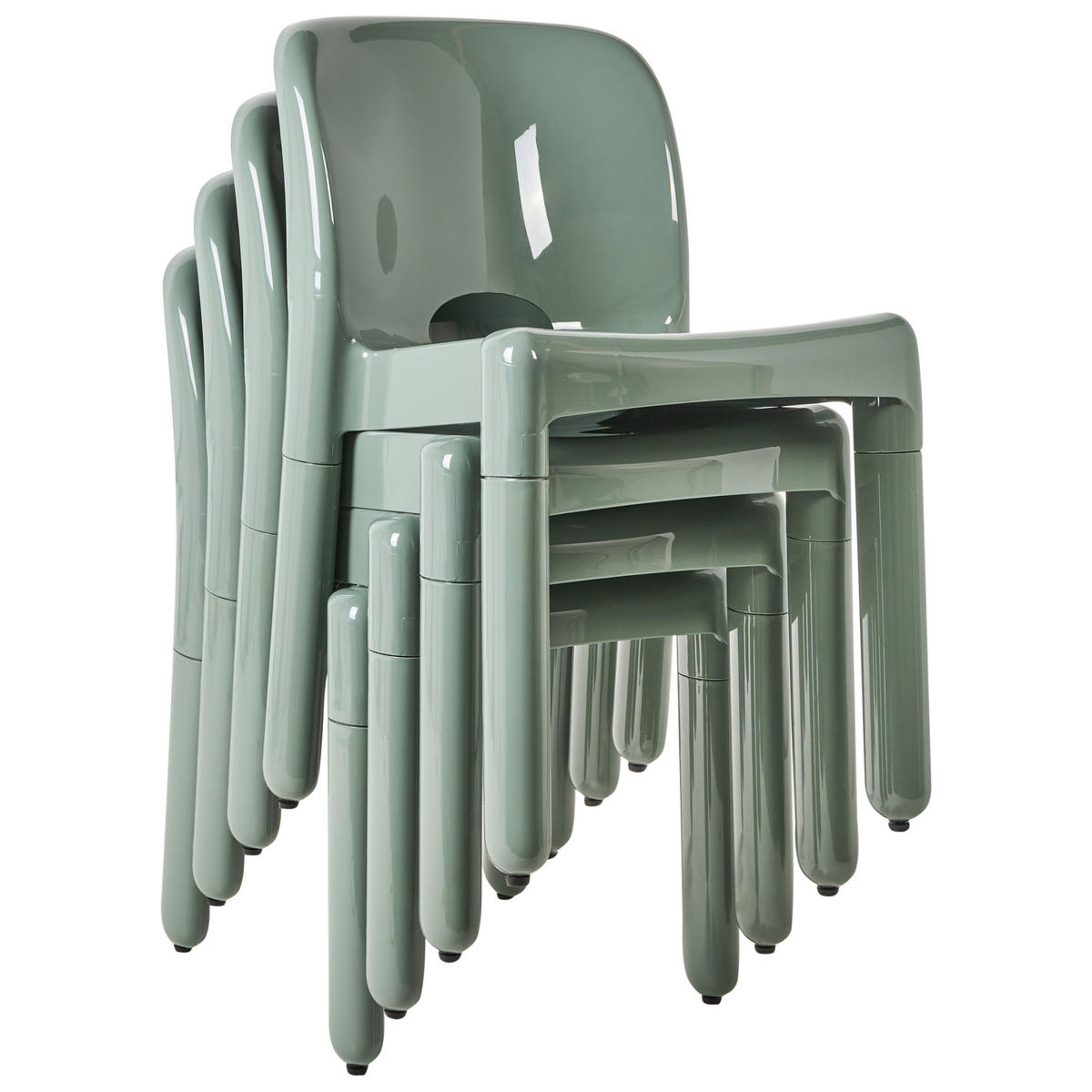 GARTENSTUHL 4er-Set Grün Betim - Grün, Kunststoff (43/76/49cm) - Beliani