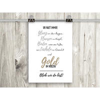POSTER DIN A4 21x29,7 cm Spruch Typografie Gold Silber - Silberfarben, Papier (21/29.7/2cm) - artissimo