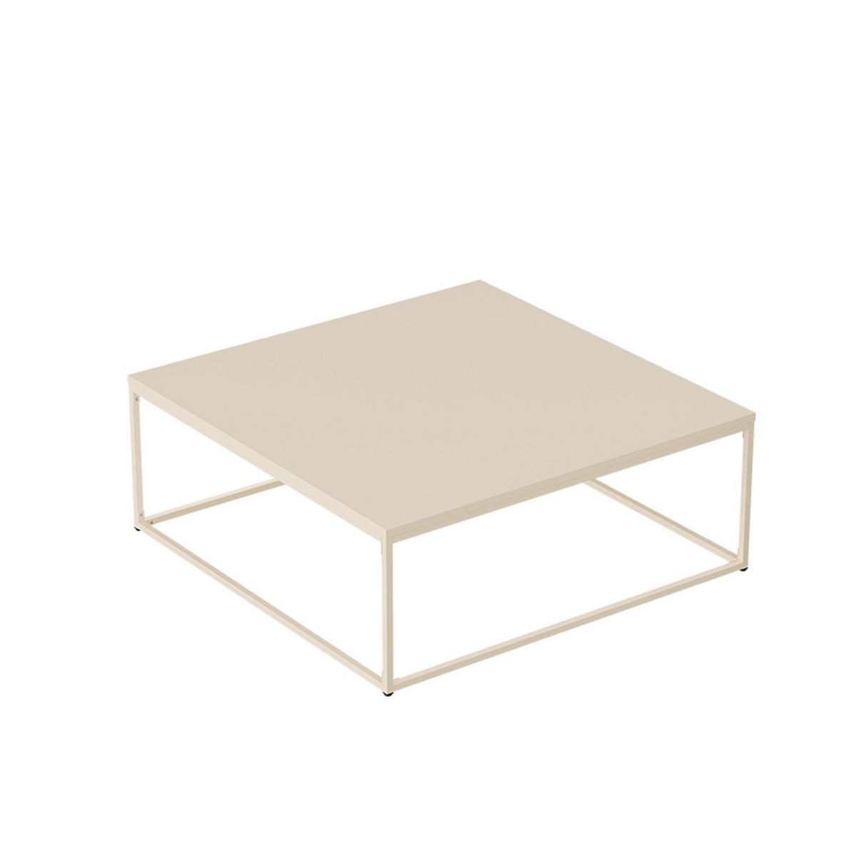 COUCHTISCH 120 cm, Ekru - Weiß, Metall (90/90/35cm) - Oviala