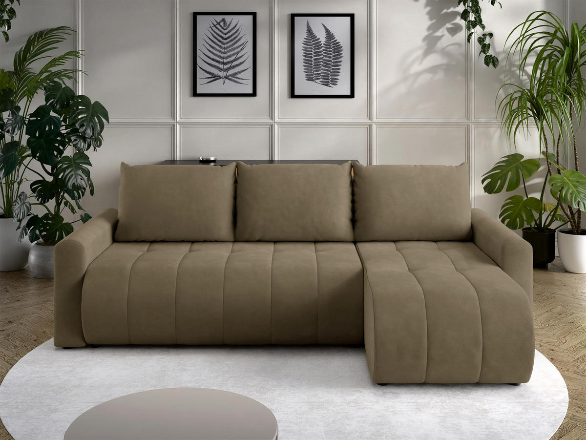 ECKSOFA Sprint - Schwarz/Braun, Holz/Kunststoff (230/149cm) - MIRJAN24