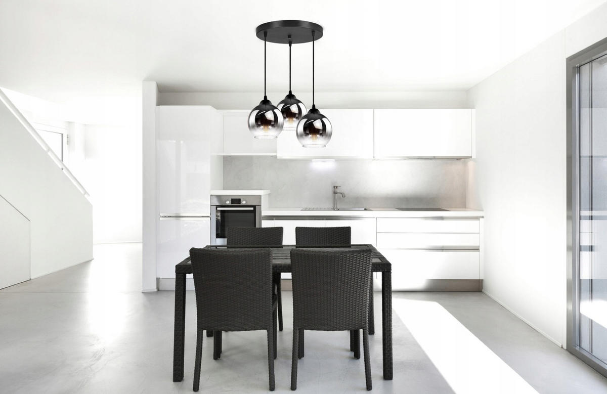 PENDELLEUCHTE MASUR - Transparent/Anthrazit, Glas/Metall (35/35/80cm) - kiki design