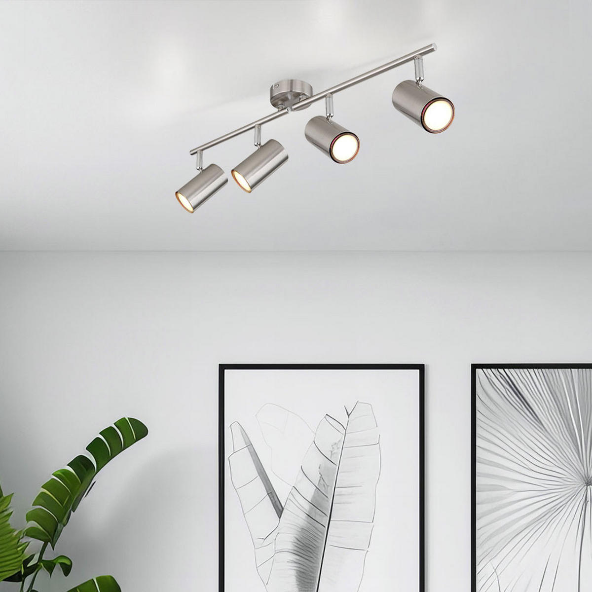 LED DECKENLEUCHTE Allvi Silber matt - Silberfarben, Metall (60/8/14.5cm) - Globo Lighting