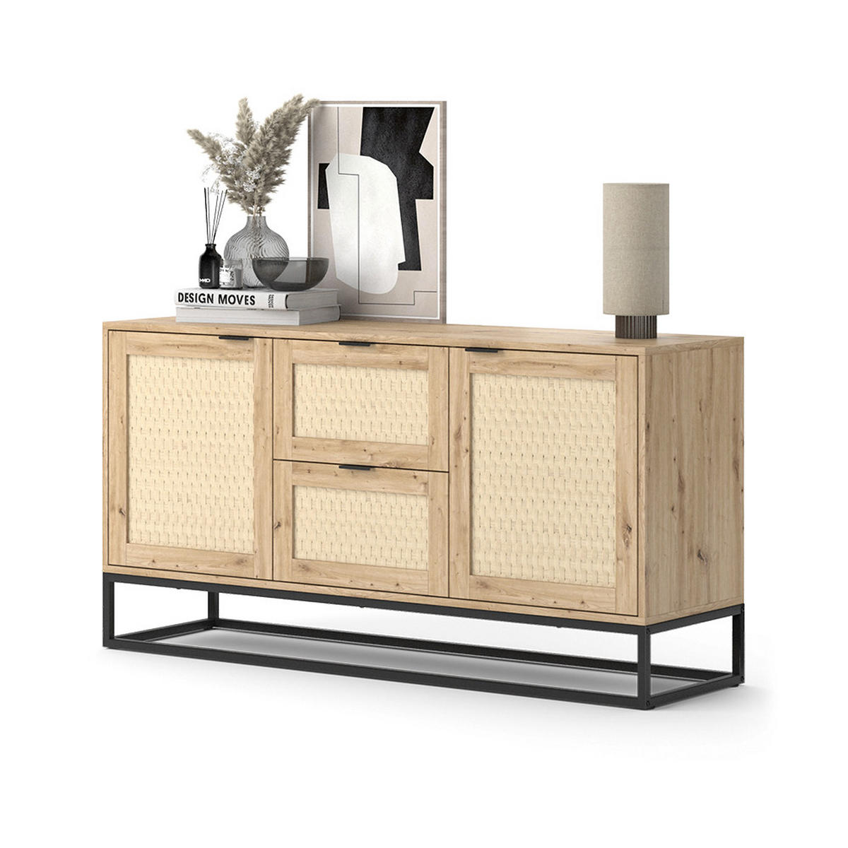 KOMMODE Natal Braun 140 x 72.5 cm mit 2 Türen und 2 Schubladen - Braun, Holzwerkstoff (40/72.5/140cm) - Vicco