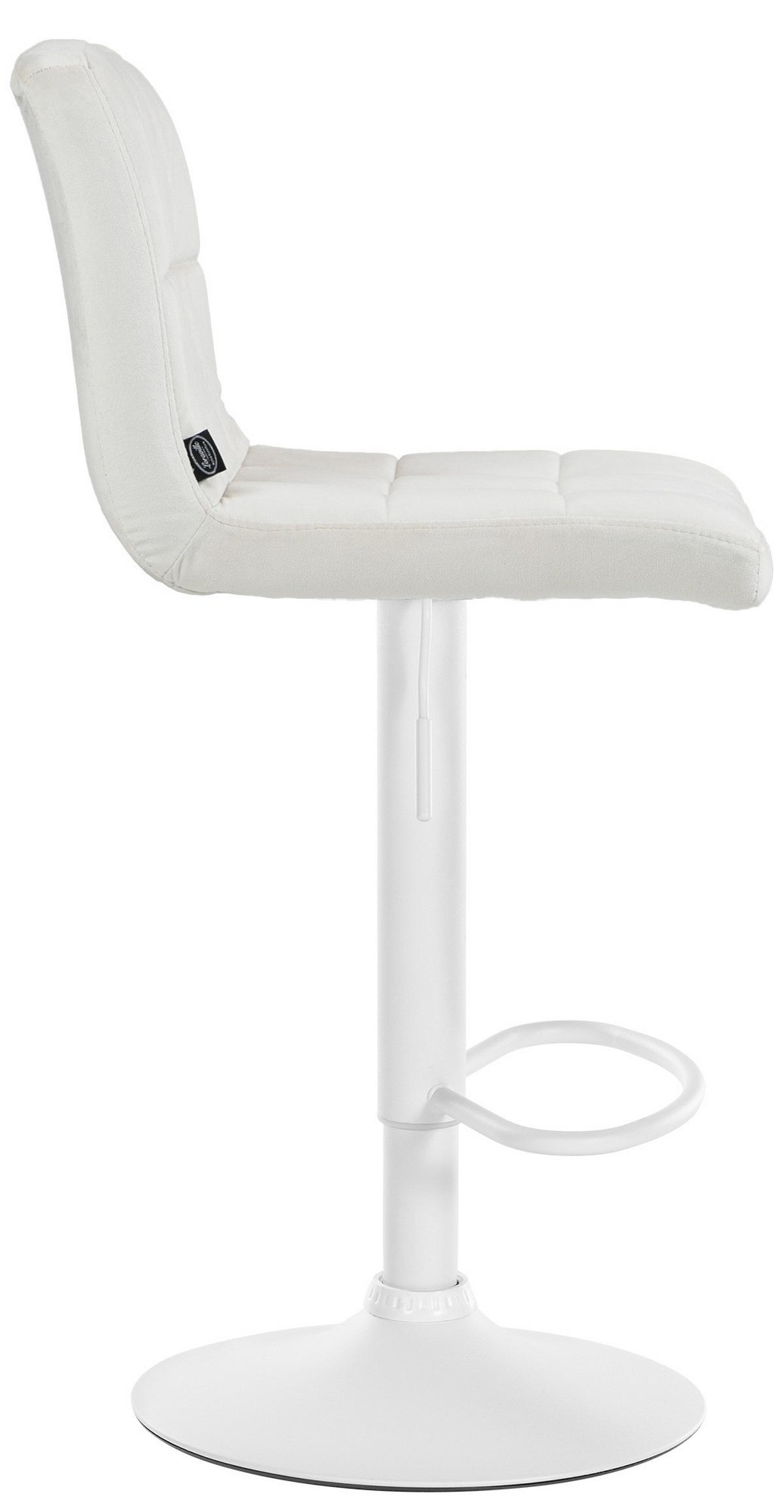 BARHOCKER BRISBAN Creme Samt Weiß - Creme, Textil/Metall (46/94/47cm) - DELUKE