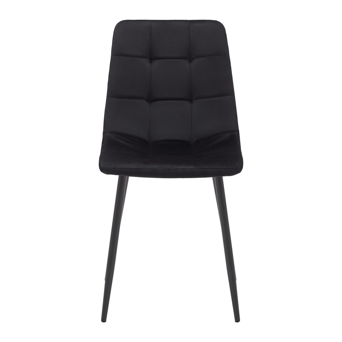 STUHL Ria Schwarz Samt Gepolstert - Schwarz, Holz (43.5/87/54cm) - Bessagi Home