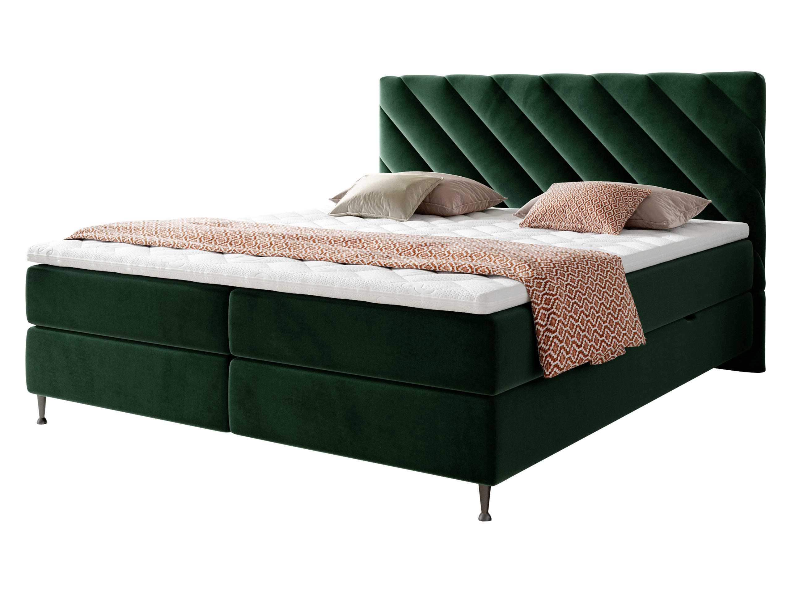 BOXBETT Enzo - Schwarz/Grün, Holz/Textil (160/200cm) - MIRJAN24
