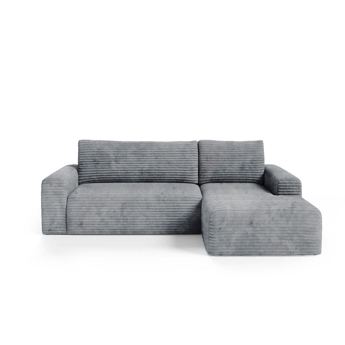ECKSOFA Romeo 3 Sitzplätze Dunkelgrau - Grau, Holz (268/163cm) - Petits-meubles