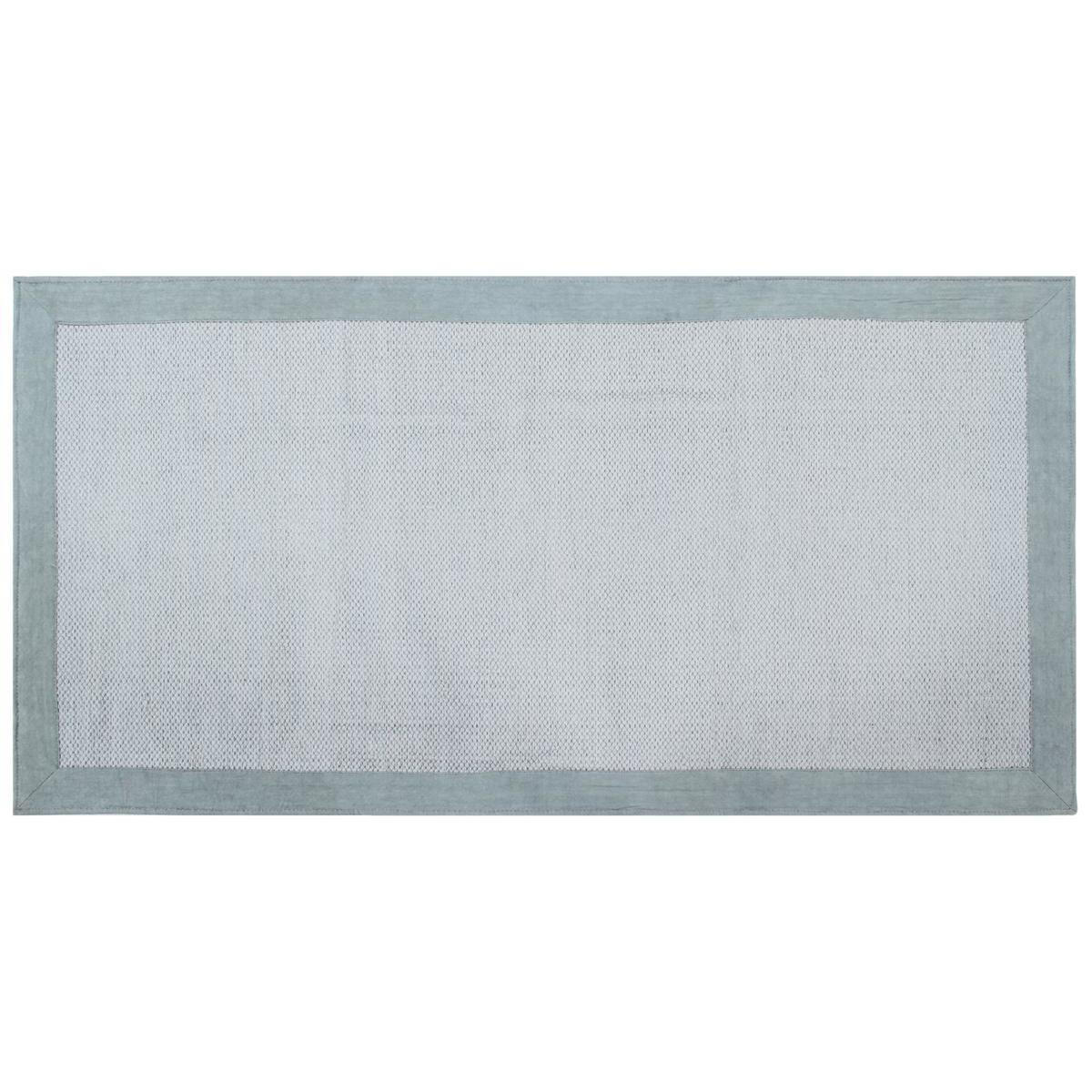 TEPPICH für den Flur aus perlblauer Baumwolle 60 x 200 cm ASTER - Grau, Textil (200/200cm) - Miliboo
