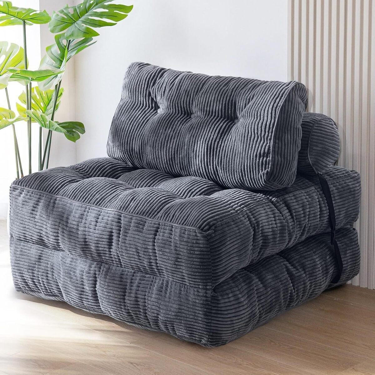 SCHLAFSESSEL Schlafsofa Sofabett Einzelsofa mit Waschbarem Kissen - Silberfarben, Textil (85/40/85cm) - Authentics