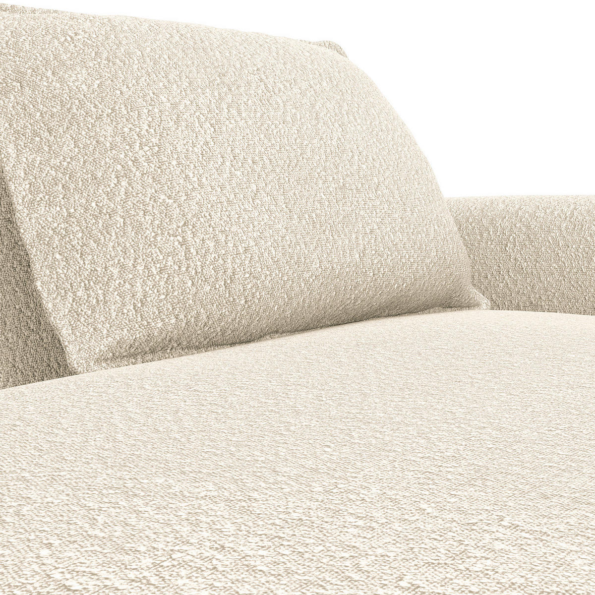 2,5-SITZER SOFA - Creme/Schwarz, Textil (217/82/156cm) - home24
