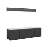 GARDEROBEN-SET Orion VII - Graphitfarben/Weiß, Holzwerkstoff/Kunststoff (168/42/46cm) - MIRJAN24