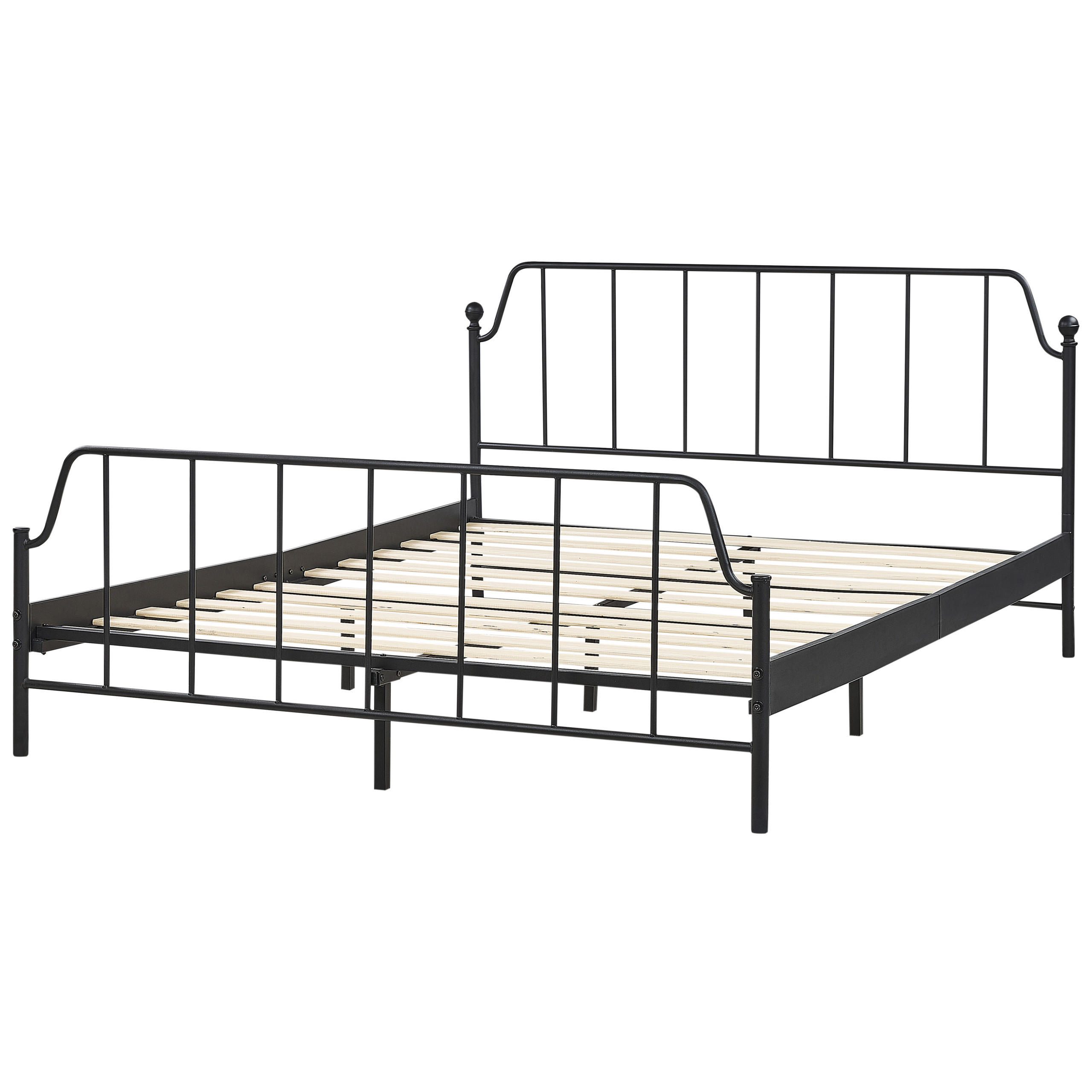 BETT mit Lattenrost 160x200 cm Schwarz Mauressac - Schwarz, Metall (160/200cm) - Beliani