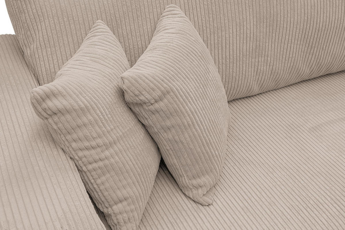 ECKSOFA Luna XL mit Schlaffunktion und Bettkasten Cord-Stoff (Braun) - Braun, Textil (274/142cm) - VENASI MÖBEL