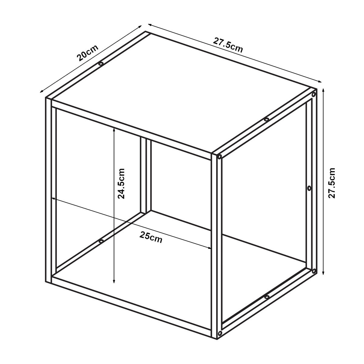 WANDREGAL-SET 5 TLG. Nostened - Schwarz, Metall (27.5/27.5/20cm) - [en.casa]