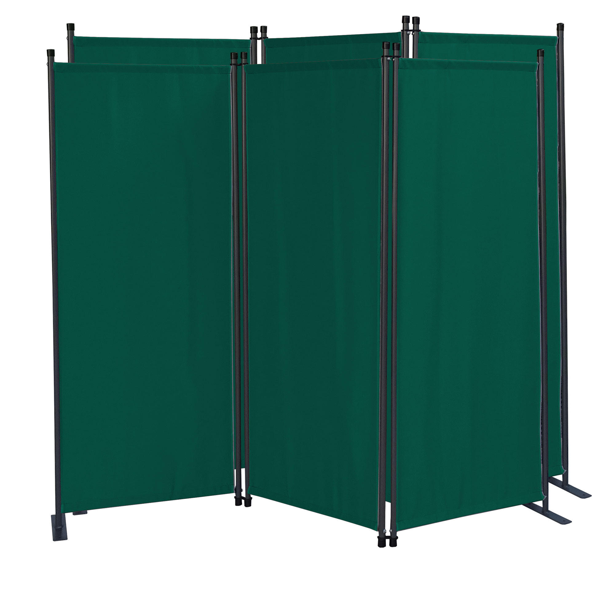 PARAVENT 2 Stück 3-tlg. 170x165 cm Grün - Grün, Metall (170/165cm) - QUICK STAR
