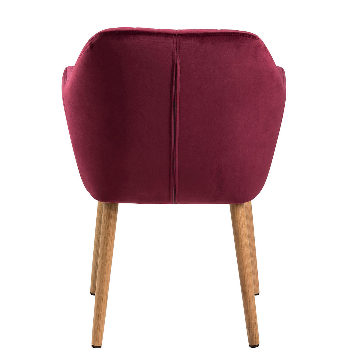 ARMLEHNENSTUHL - Textil / Massivholz - Eichefarben/Bordeaux, Eichenholz/Holz (57/83/61cm) - home24